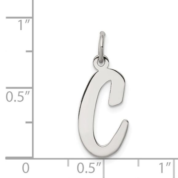 Sterling Silver Madison Collection LG Classic Script Initial C Pendant - Picture 4 of 5